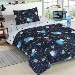 طقم وجه لحاف للأطفال, بتصميم مطبوع, باللون الكحلي من نوفا هوم - نوفا هوم