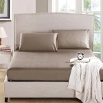 Nova Home MicroBasic Fitted Sheet Set, Twin Size, Beige Color - Nova Home