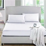Nova Home MicroBasic Fitted Sheet Set, Twin Size, White Color - Nova Home