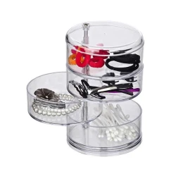 Wenko Rotating Makeup Organizer Clear Acrylic Vanity Storage Compact 11.5x17.5cm