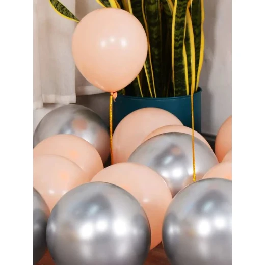 مجموعة بالونات متعددة الألوان، باللون السكني والزهري، 20 قطعة - Image 3