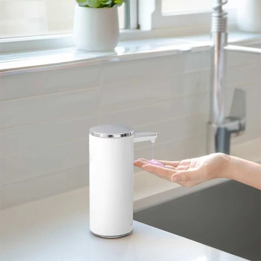 Simplehuman liquid soap sensor pump, stainless steel, white color, 260 ml - Simplehuman - Image 2