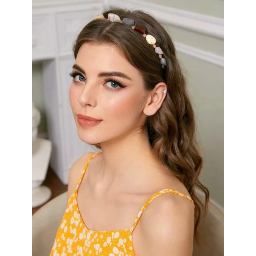 طوق شعر بالأحجار الملونة - Image 4