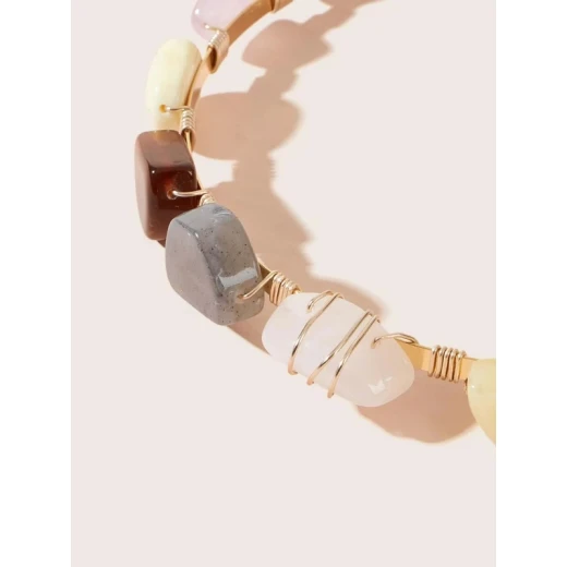 طوق شعر بالأحجار الملونة - Image 3