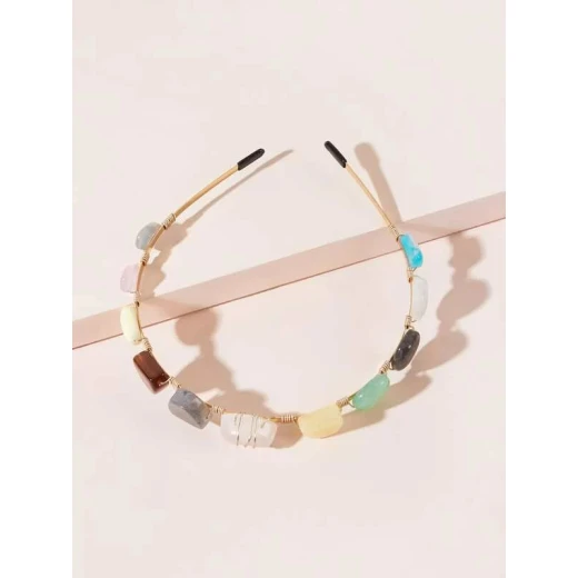 طوق شعر بالأحجار الملونة - Image 5