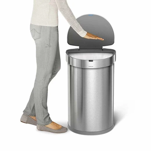 Simplehuman Sensor Trash Bin Semi Round, Stainless Steel, Brushed, 45 Liter - Simplehuman - Image 7
