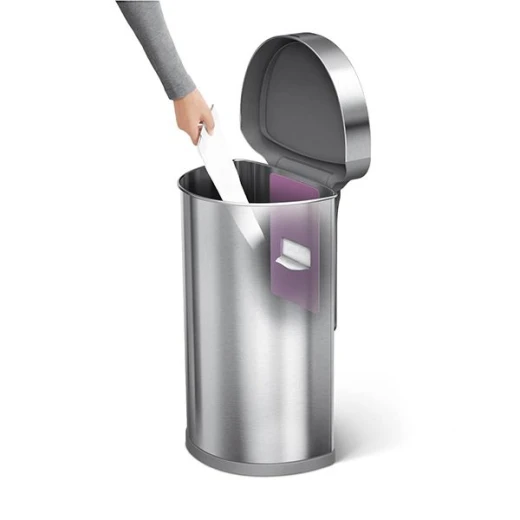 Simplehuman Sensor Trash Bin Semi Round, Stainless Steel, Brushed, 45 Liter - Simplehuman - Image 5