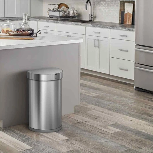Simplehuman Sensor Trash Bin Semi Round, Stainless Steel, Brushed, 45 Liter - Simplehuman - Image 4