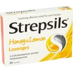 Strepsils Honey & Lemon Lozenges, 24 Pieces - Strepsils