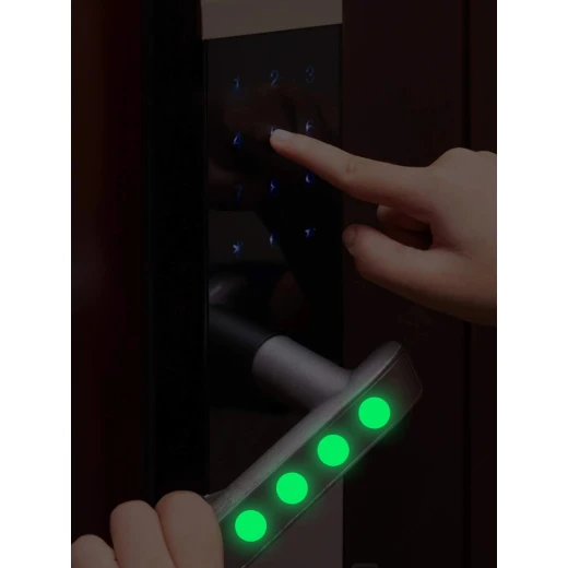 ملصق حائط مضيء, بتصميم نجمة ونقاط, باللون الأخضر - Image 5