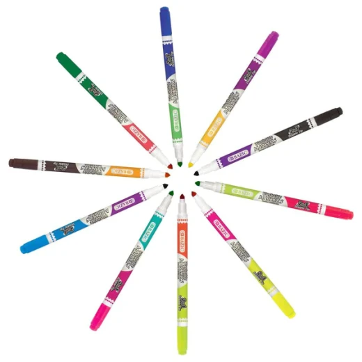 Bazic Double Tip Washable Markers, 8 Markers - Carioca - Image 2