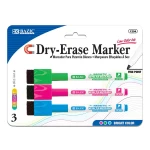 Bazic Magnetic Dry Erase Markers, Bright Color, 3Pack - Carioca