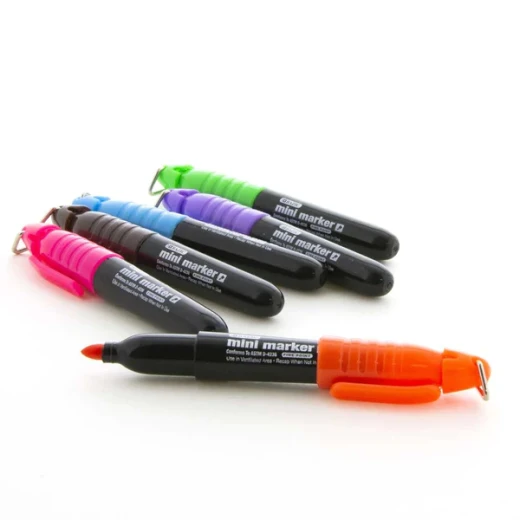 Bazic Fine Tip Mini Permanent Marker Cap Clip, Fancy Colors, 6Pack - Carioca - Image 2