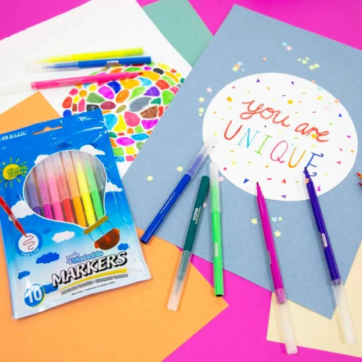 Bazic Fine Line Washable Markers, 20 Colors - Carioca - Image 2