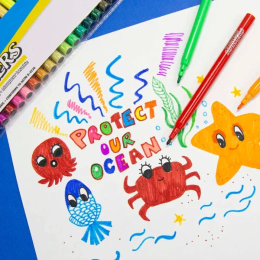 Bazic Fine Line Washable Markers, 20 Colors - Carioca - Image 3
