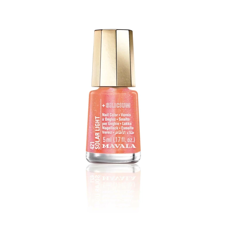 Mavala Solar Light Mini Nail Polish 421 Light Red Long Lasting Finish 5ml Nail Color - Mavala
