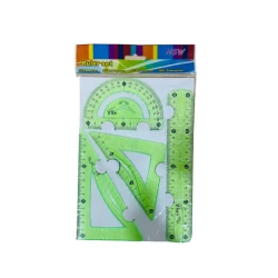 Plastic Ruler Set, Green Color, 20 Cm, 4 Pieces