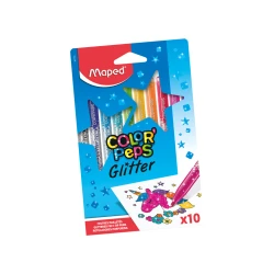 Maped Glitter Felt Tips Pens, 10 Pieces