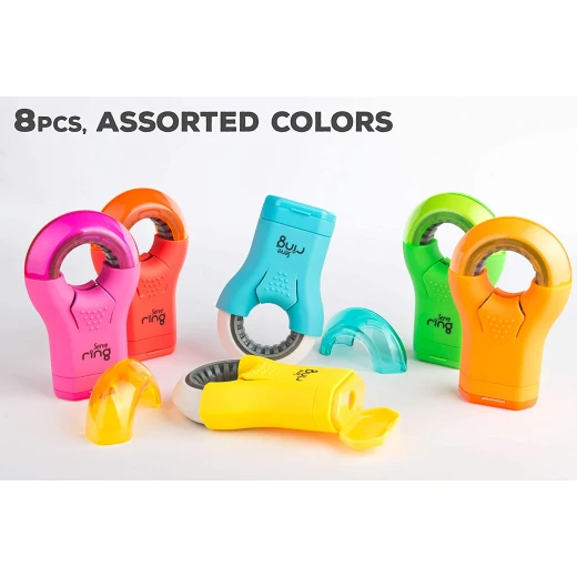 Serve Ring Eraser With Sharpener Combo, , Assorted Colors, 1 Piece - Serve - Image 2