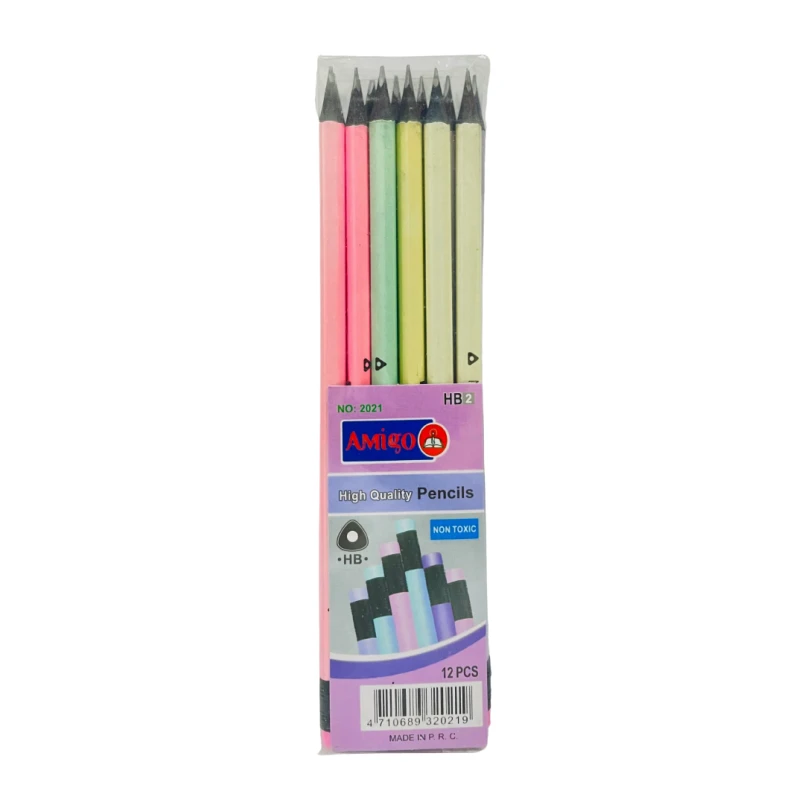 Amigo High Quality Pencils, Assorted Colors, 12 pieces - Amigo