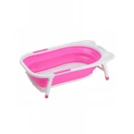 Baby Folding Collapsible Portable Bathtub with Block, زهري