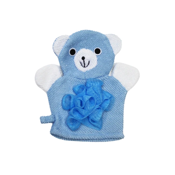 Polyester Wash Mitten, Blue