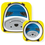 Skip Hop Zoo Melamine Plate & Bowl Set, Bat - Skip Hop