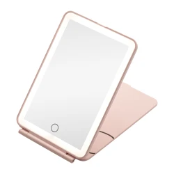 Mon Reve Pink LED Lighted Makeup Mirror Portable Travel Mirror Adjustable Lighting for Makeup Application