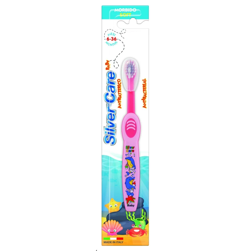 Silver Care Baby Toothbrush, Pink Color, 6 - 36 Months - Silver Care