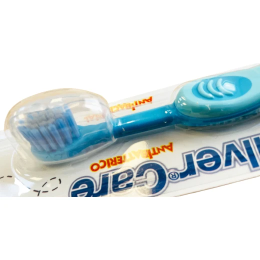 Silver Care Baby Toothbrush With Cover, Blue Color, 6 - 36 Months - Silver Care - Image 2