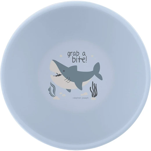 Stephen Joseph Silicone Bowl, Shark Design, Dark Mauve Color - Stephen Joseph - Image 2