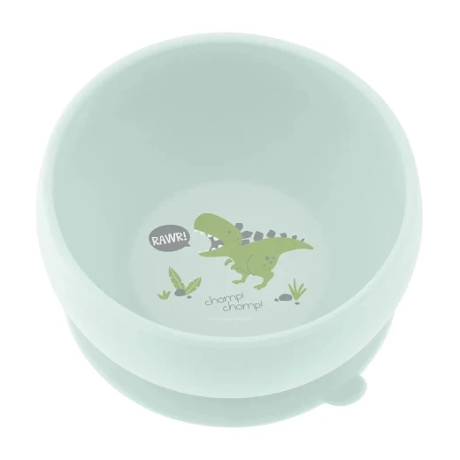 Stephen Joseph Silicone Bowl, Dino Design, Light Blue Color Stephen Joseph Silicone Bowl, Dino Design, Light Blue Color