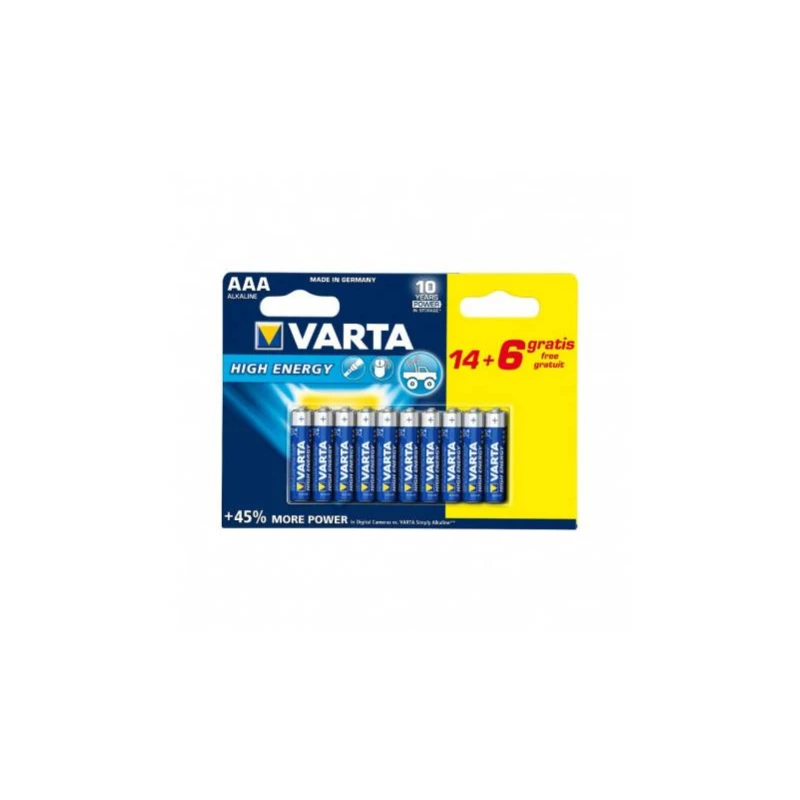 Varta - High Energy AAA Batteries (14+6pcs) HE 9V - VARTA