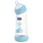 Chicco - Bottle Well Being Angel, BOY 250 Normal Silicone Nipple, Blue - Chicco