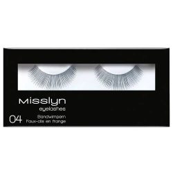 Misslyn Dramatic Synthetic Eyelashes 04 with Adhesive for Bold Eye Looks Makeup Accessory