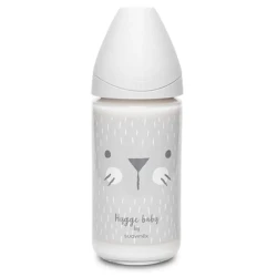 Suavinex Glass  Feed Bot 3p S Whiskers 240ml, Grey