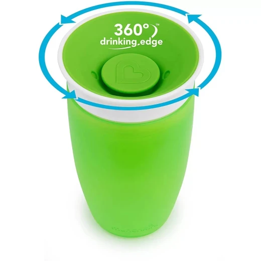كوب بزاوية 360 درجة من منشكن ميراكل- 10 أونصة (اخضر / أبيض) - منشكن - Image 3