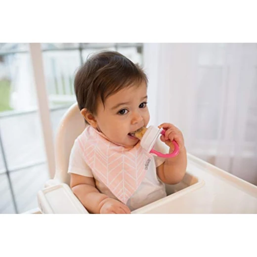 Dr.Brown's Fresh Firsts Silicone Feeder , Solid Food Feeding - Pink  - Dr. Brown's - Image 2