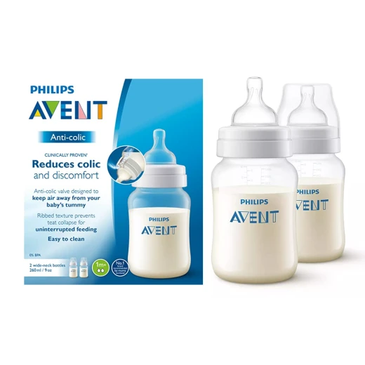 Philips Avent Anti Colic Bottle 260 مل (Twin Pack) Philips Avent Anti Colic Bottle 260 مل (Twin Pack)