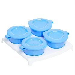 Tommee Tippee Explora 4 Pop Up Freezer Pots and Tray, Blue, +4 months