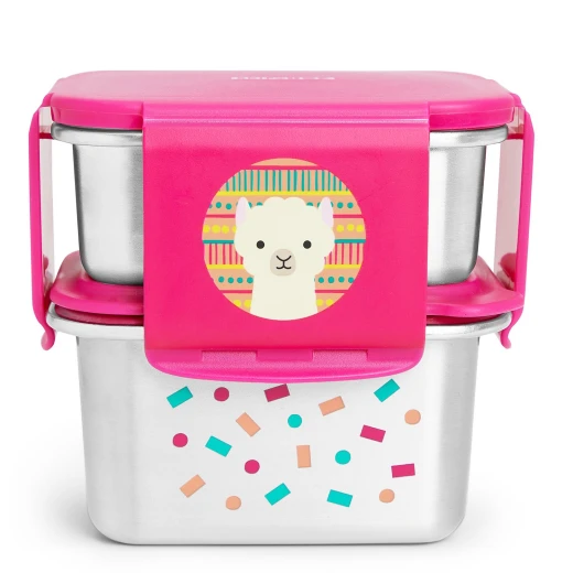 Skip Hop Zoo Stainless Steel Lunch Kit- Llama Skip Hop Zoo Stainless Steel Lunch Kit- Llama