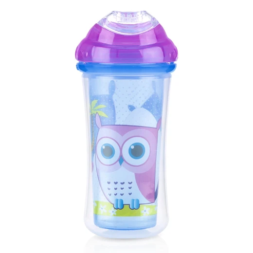 Nuby Insulated No-spill Clik-It Cool Sipper - 270 مل, Purple Nuby Insulated No-spill Clik-It Cool Sipper - 270 مل, Purple