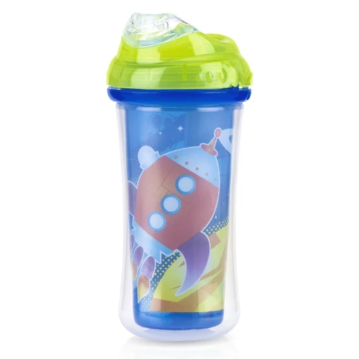 Nuby Insulated No-spill Clik-It Cool Sipper - 270 مل, Green Nuby Insulated No-spill Clik-It Cool Sipper - 270 مل, Green