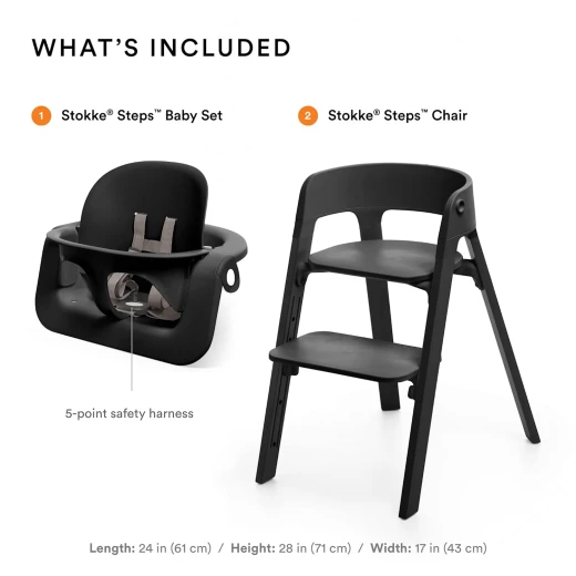 Stokke Steps Chair Baby Set - اسود - ستوكي - Image 4