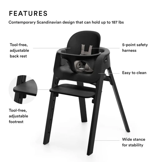 Stokke Steps Chair Baby Set - اسود - ستوكي - Image 2