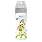 Chicco Well Being Plastic Baby Bottle With Fast Flow Silicone Nipple - Grey - Chicco