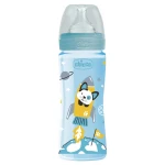 Chicco Well Being Plastic Baby Bottle With Fast Flow Silicone Nipple - Blue - Chicco
