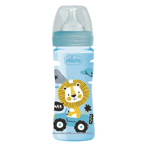Chicco Well Being Polypropylene Bottle Medium Flow, Blue Color, 250 Ml Chicco Well Being Polypropylene Bottle Medium Flow, Blue Color, 250 Ml