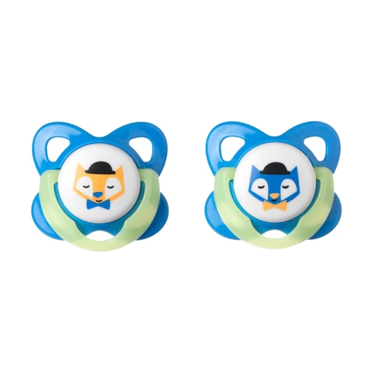 Tommee Tippee Glow Dark ,(6-12 Months) Pack of 2, Sky Blue Tommee Tippee Glow Dark ,(6-12 Months) Pack of 2, Sky Blue