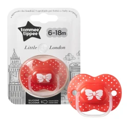 Tommee Tippee Little London Pacifier, 6-18 months, Red